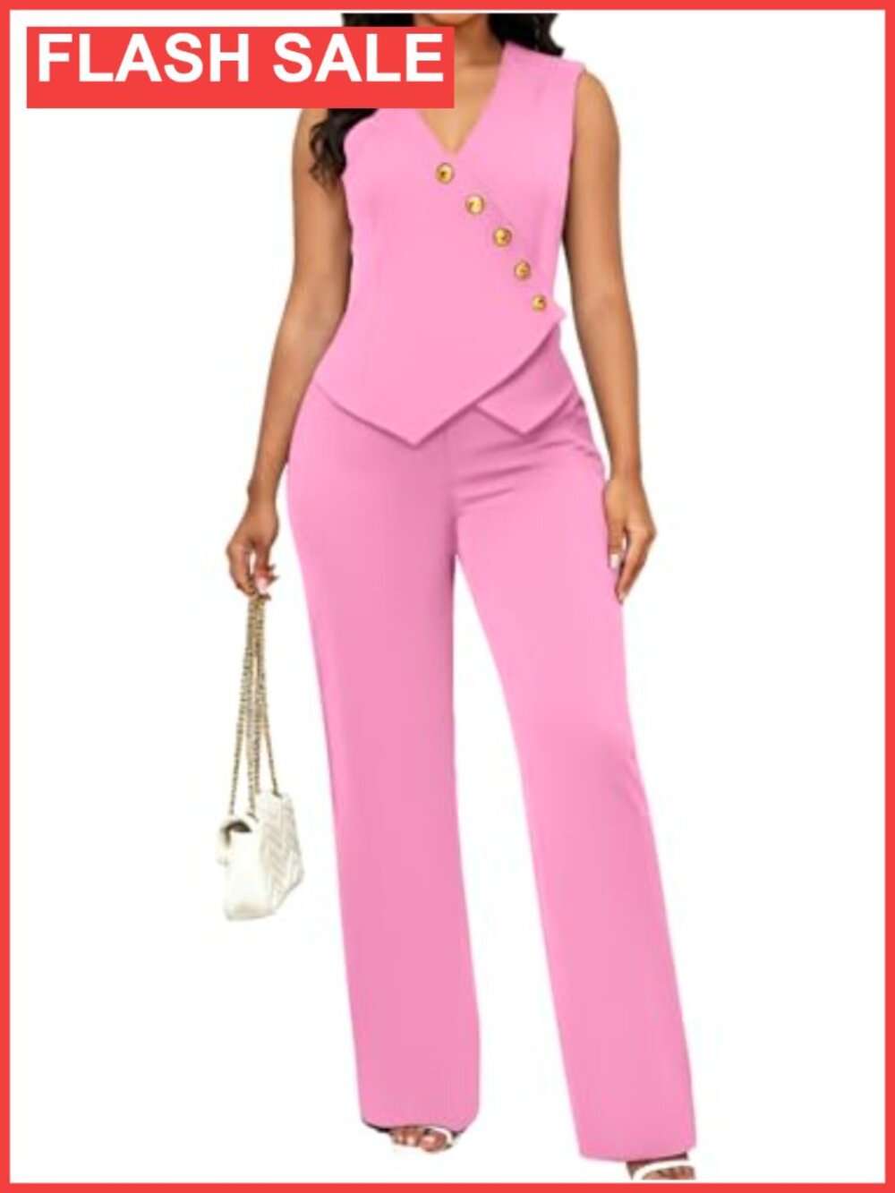 Women's 2-Piece Sleeveless Vest Pants Set